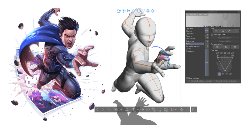 Figuras 3D y extracción de poses mediante IA - Funciones de Clip Studio Paint