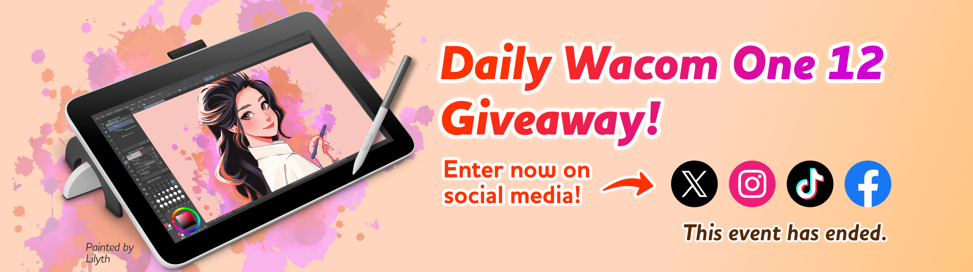 Daily Wacom One 12 Giveaway! Enter now on social media!
