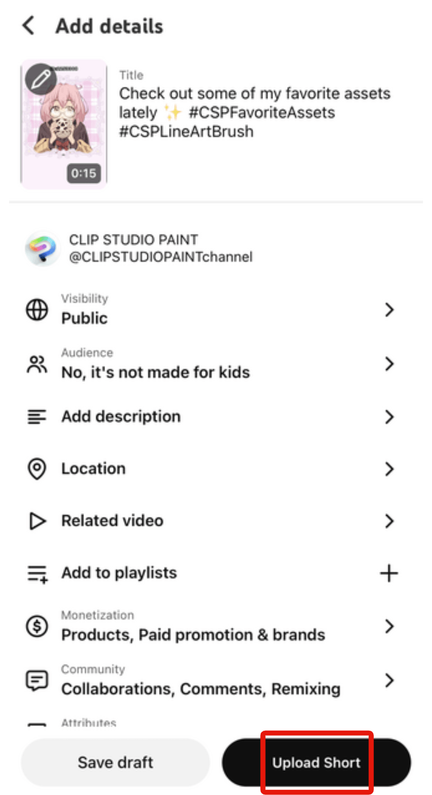 YouTube Shorts_投稿サンプル