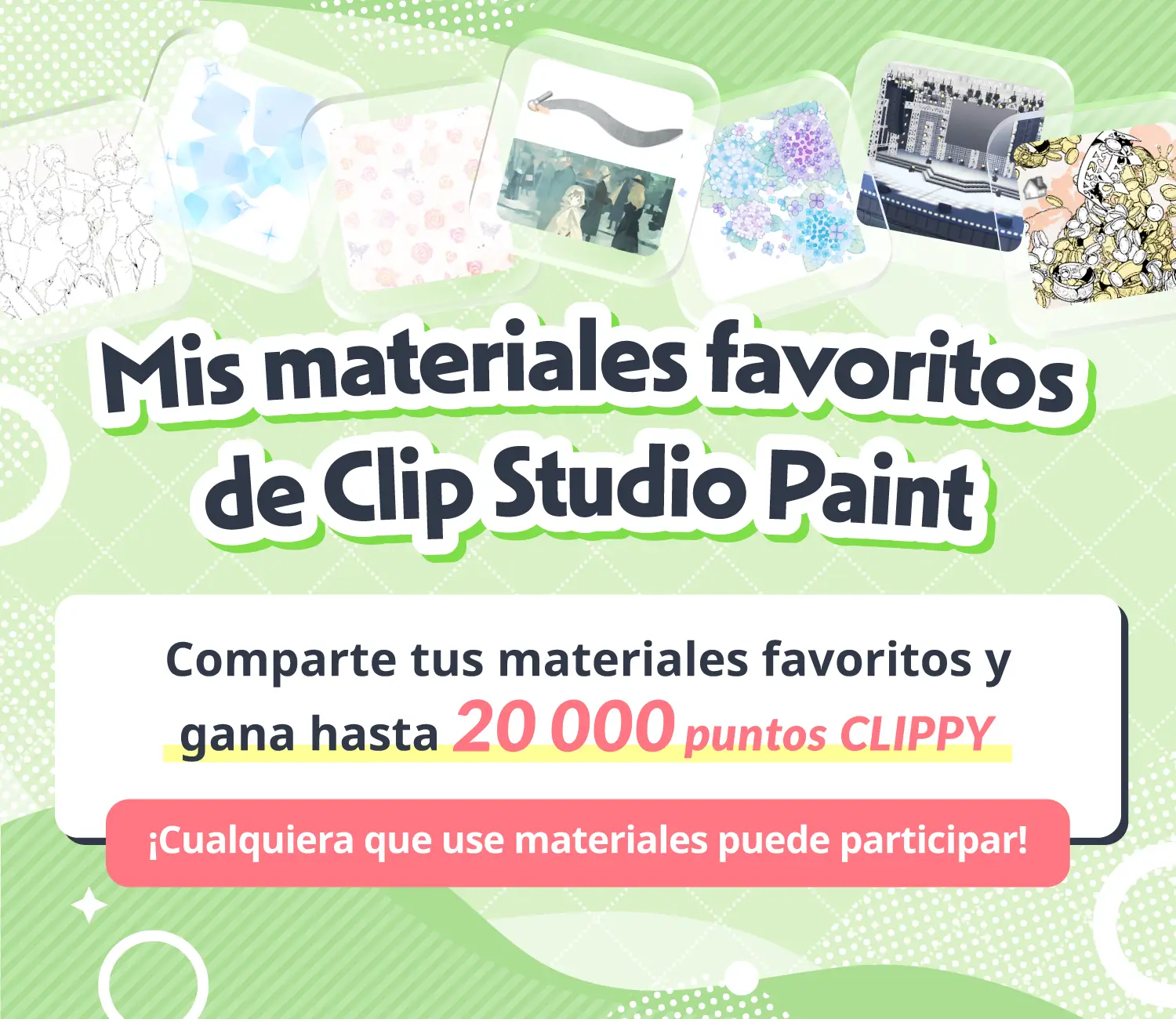 Cuéntale al mundo en tus redes sociales cuáles son tus materiales favoritos y tendrás la oportunidad de ganar hasta 20 000 puntos Clippy cada mes.