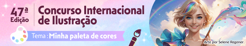 Envie sua arte para o 47º Concurso Internacional de Ilustração. Tema “Minha paleta de cores”. Participe até 8 de abril, às 20:59 BRT.
