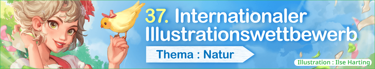 Nimm am 37. internationalen Illustrationswettbewerb teil! Das Thema lautet „Natur“. Einsendeschluss ist der 05.10.2023 (MEZ).