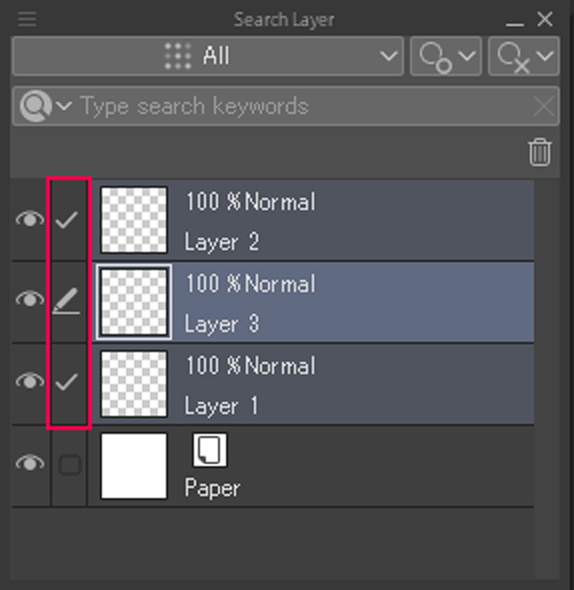 You can now select multiple layers in the Layer search palette by holding Shift and clicking, just like in the Layer palette.