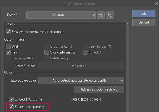 Export transparency