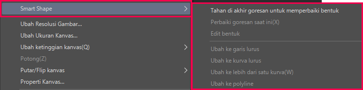 Smart Shape kini telah ditambahkan ke menu Edit.