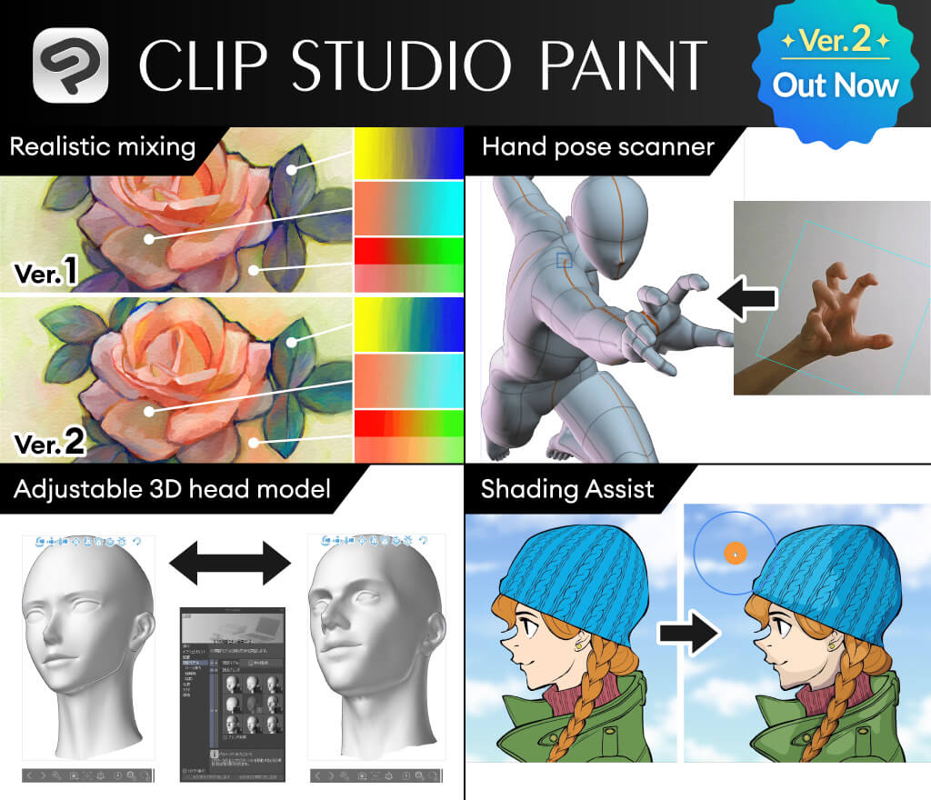 Clip Studio Paint's long-awaited Ver.  releases with 3D head model,  realistic color blending, and more