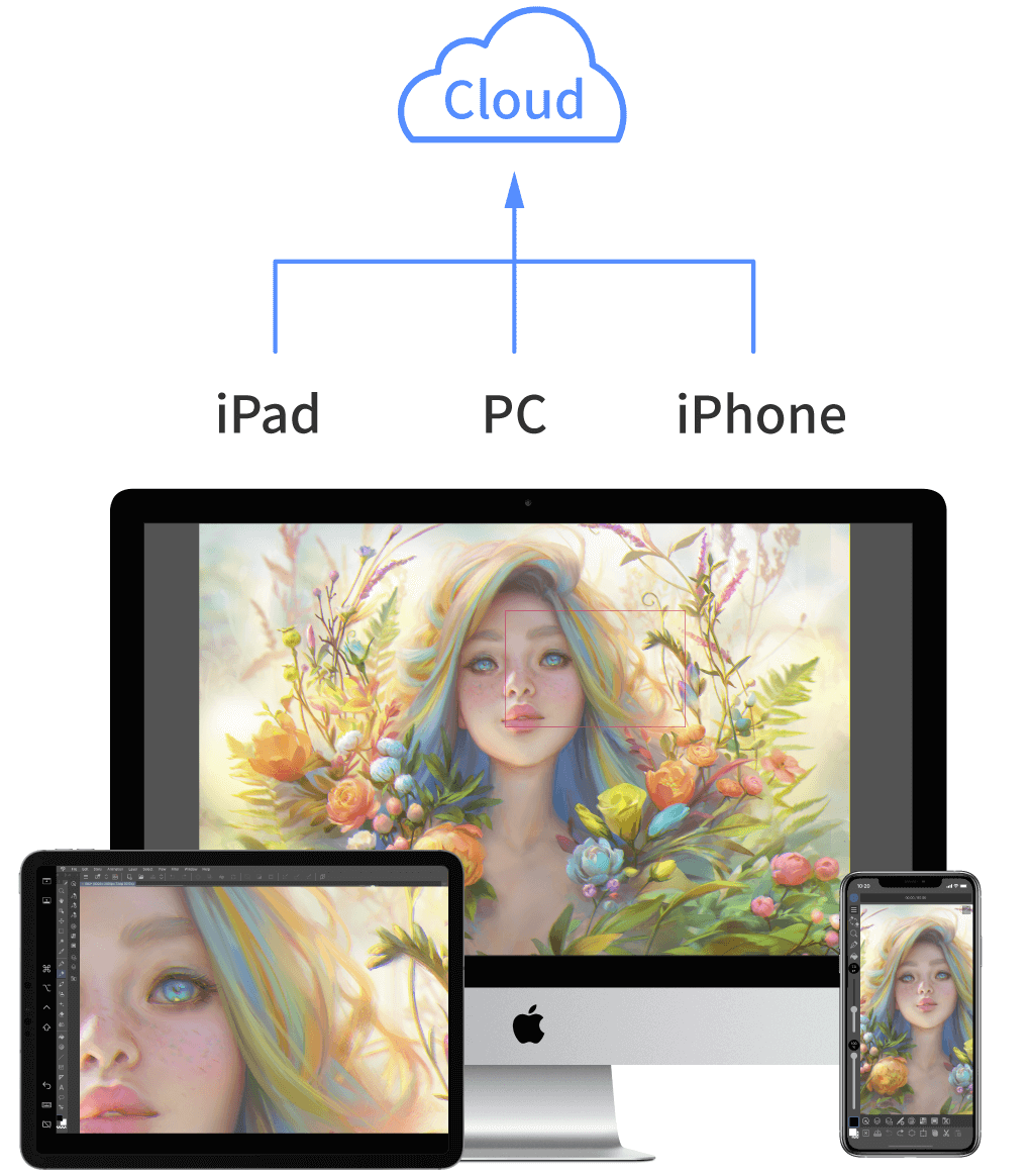 CLIP STUDIO PAINT for iPhoneでもパソコン同様に制作できます