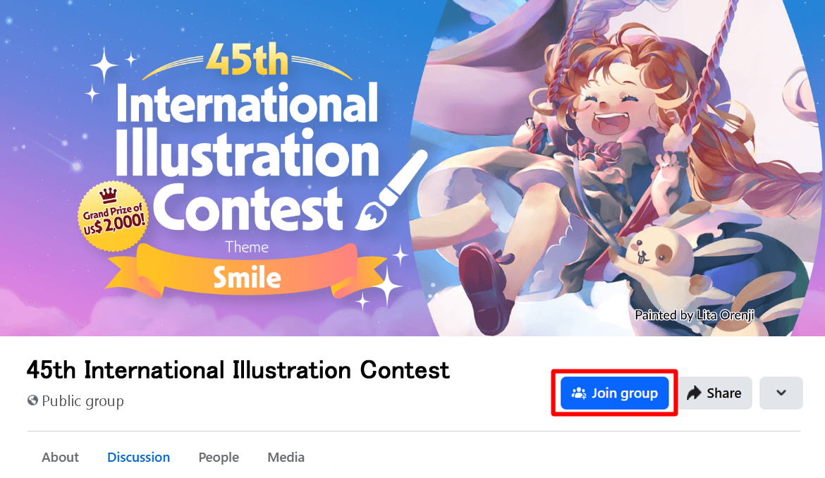 Example of Facebook entry