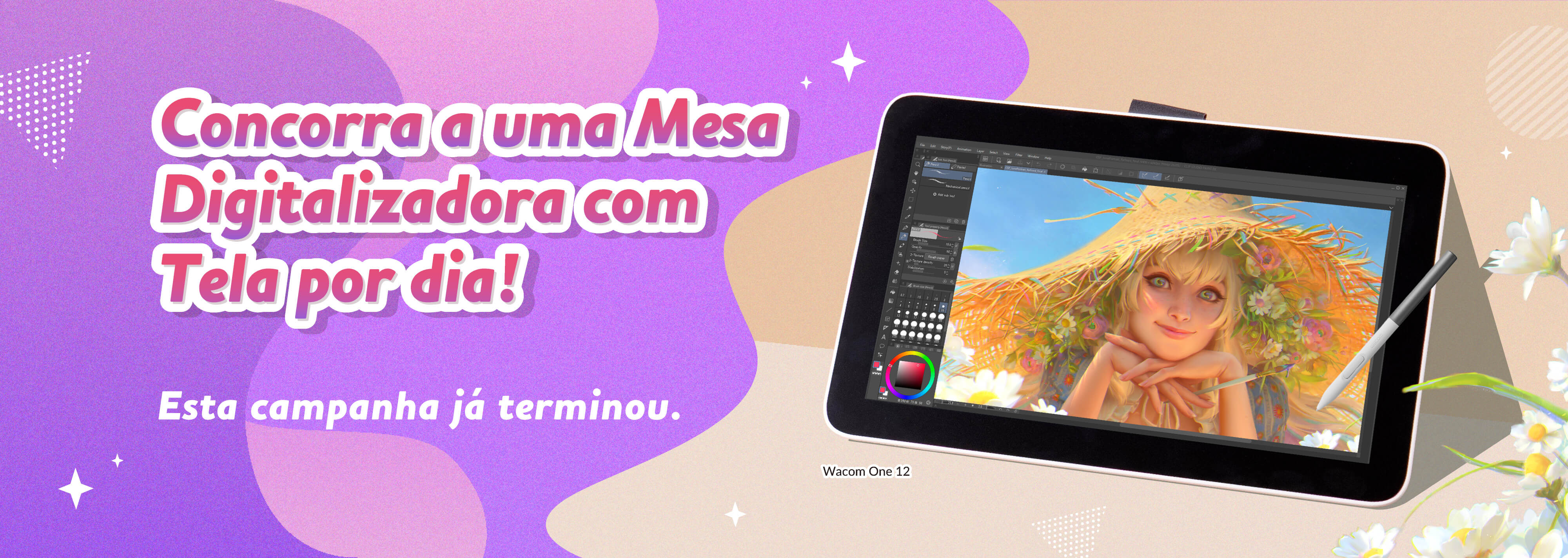 Estamos dando uma mesa digitalizadora Wacom One 12 a cada dia da promoção! Participe todos os dias e tenha seis chances de ganhar!