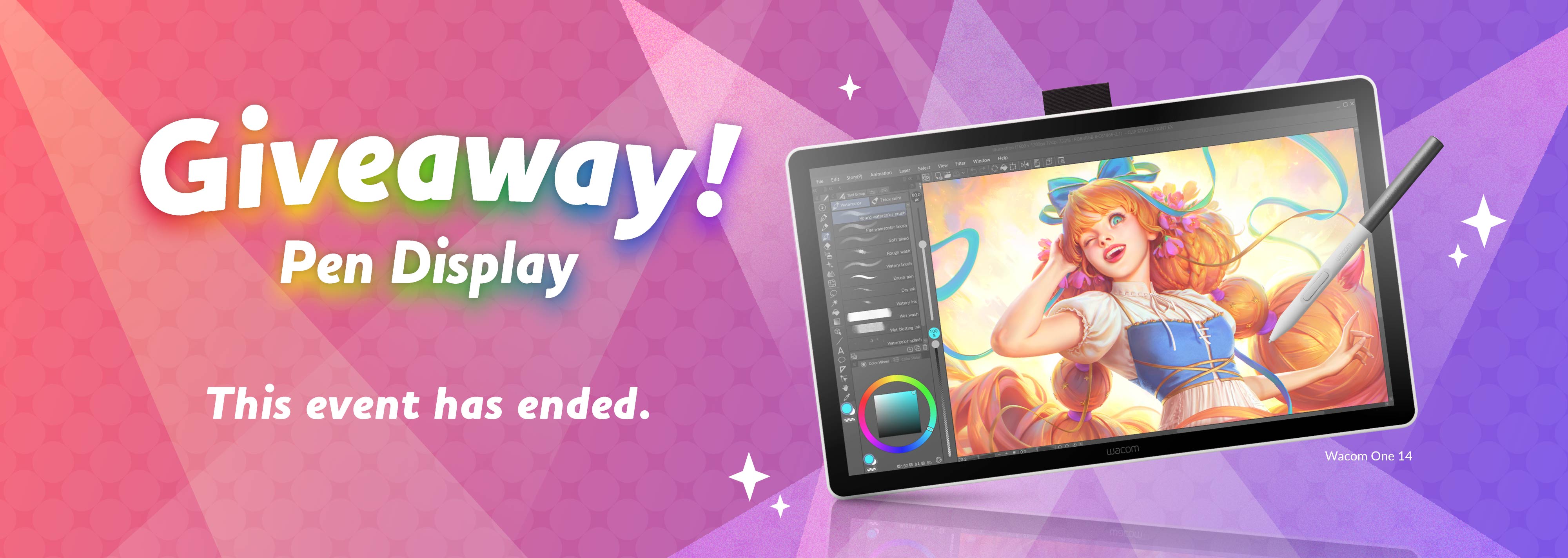 We're giving away one Wacom One 14 every day of the sale! Participate every day for six chances to win! This event has ended.