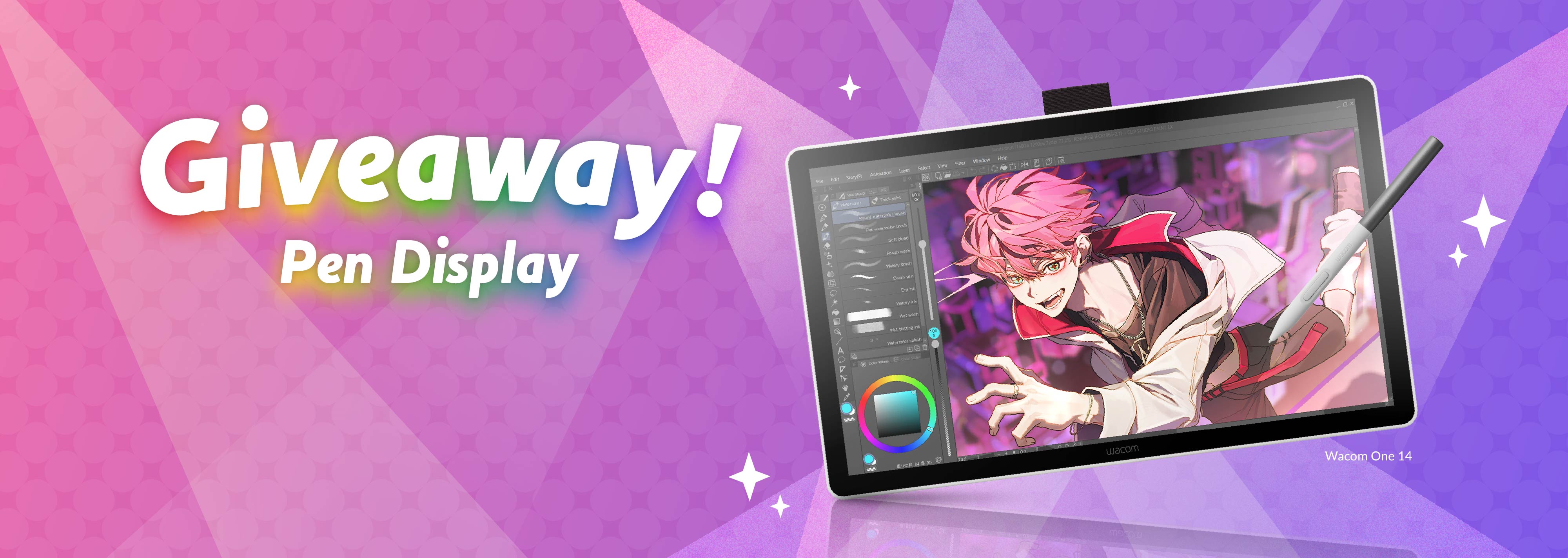 Kami memberikan give away satu Wacom One 14 setiap hari penjualan! Ikuti setiap hari untuk enam kali kesempatan menang!