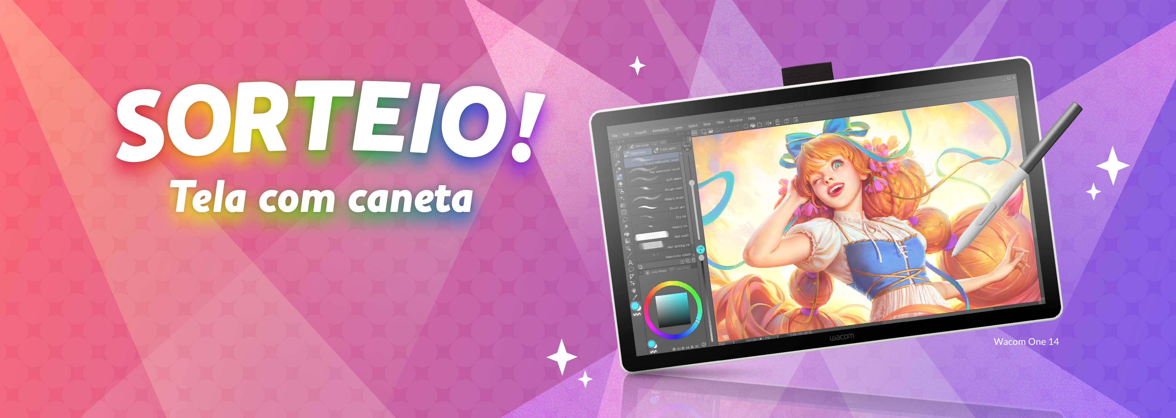 Estamos dando uma mesa digitalizadora Wacom One 14 a cada dia da promoção! Participe todos os dias e tenha seis chances de ganhar!