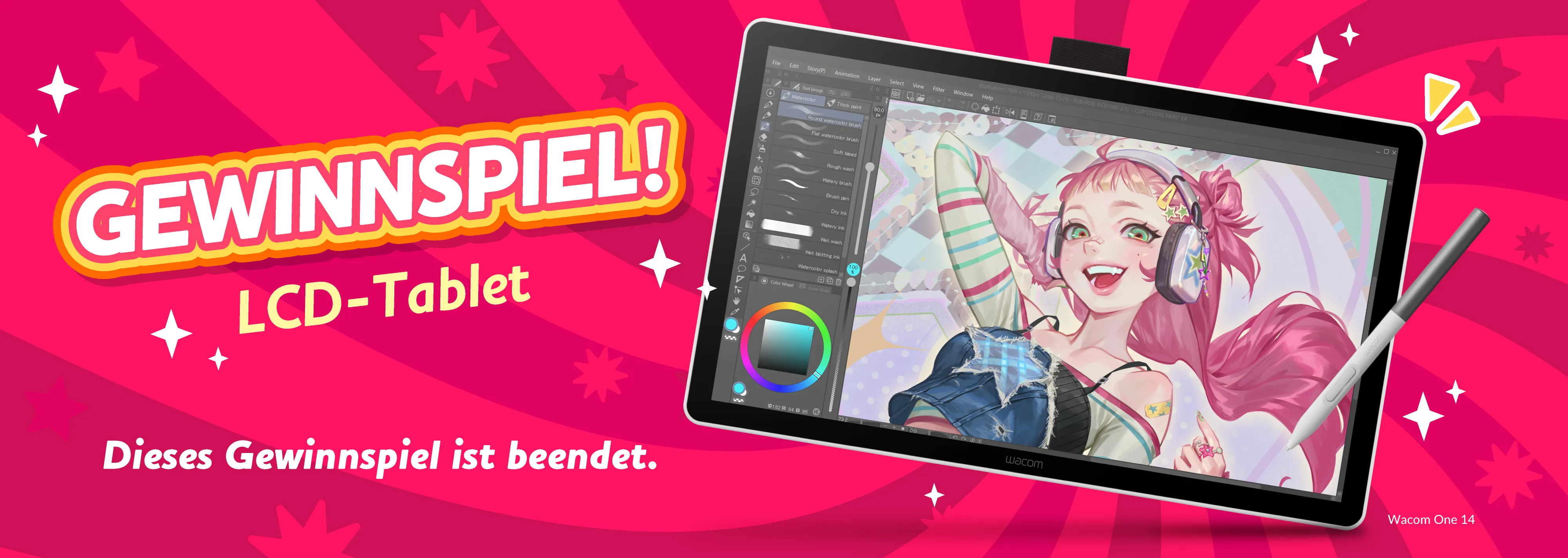 Jeden Tag ein Wacom One 14 gewinnen! Sechs Chancen! Ergreife die Gelegenheit!-Dieses Gewinnspiel ist beendet.
