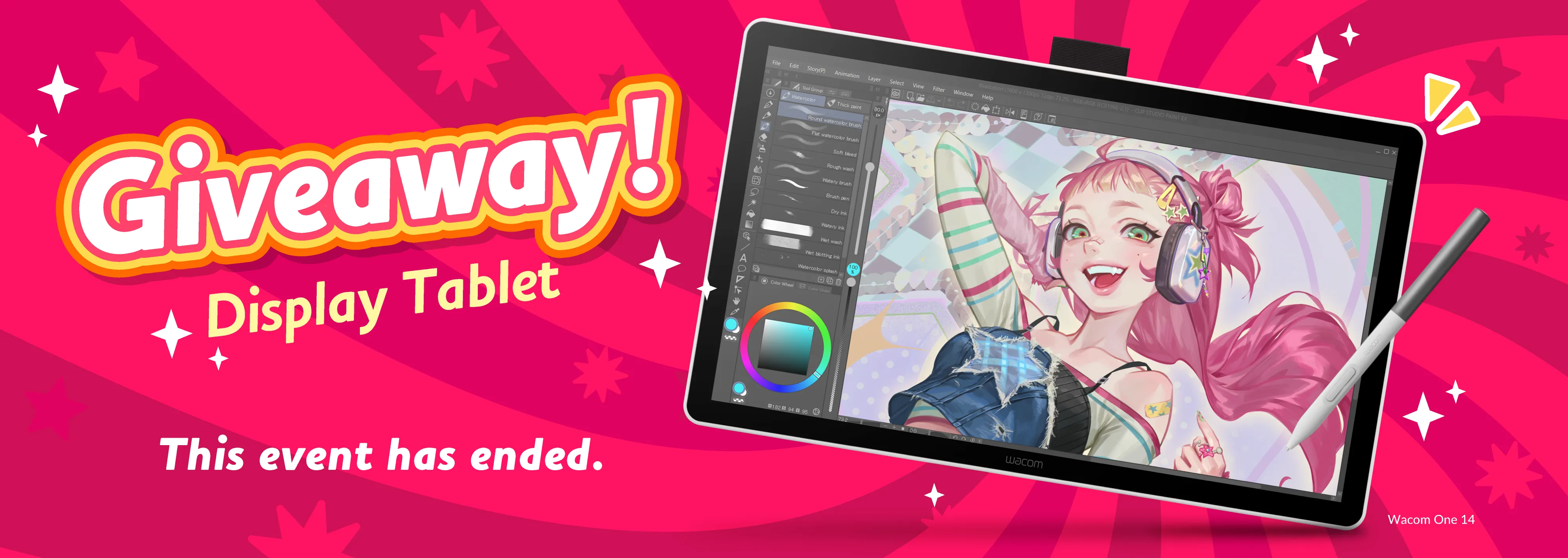 We're giving away one Wacom One 14 every day of the sale! Participate every day for six chances to win!-This event has ended.