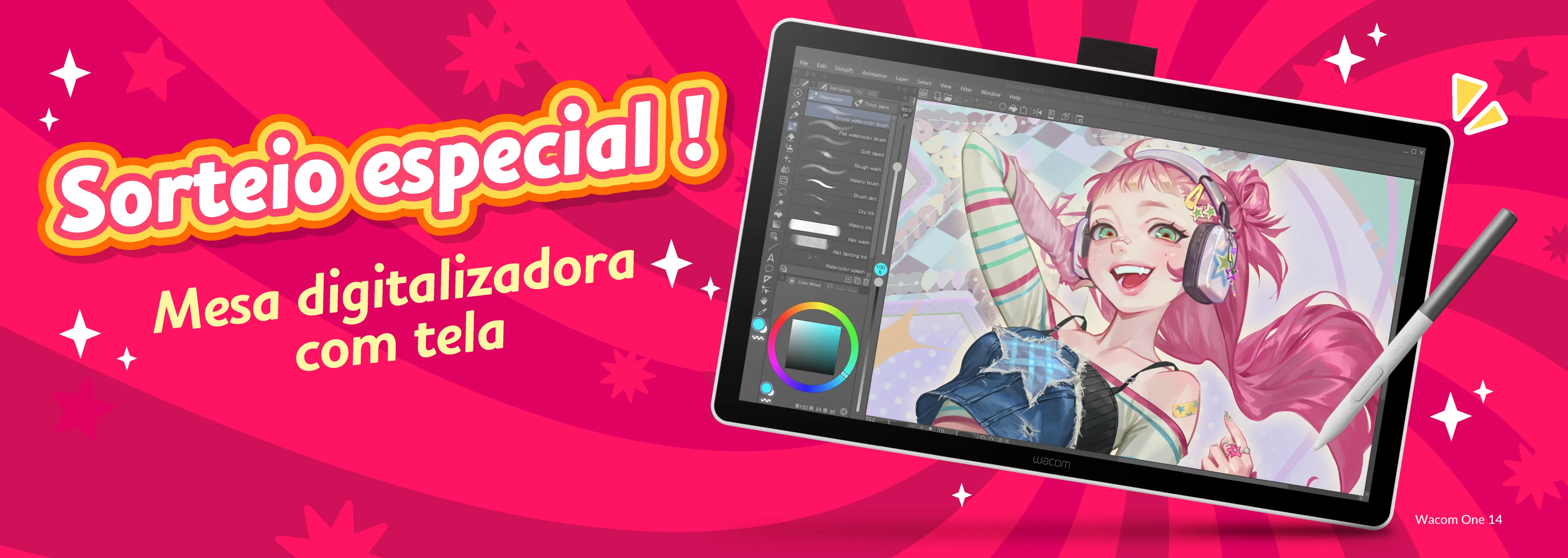 Estamos dando uma mesa digitalizadora Wacom One 14 a cada dia da promoção! Participe todos os dias e tenha seis chances de ganhar!