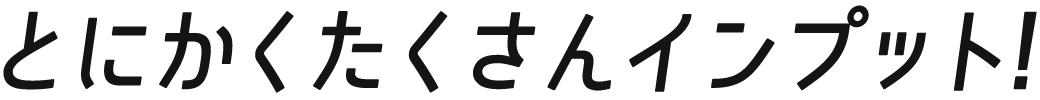 とにかくたくさんインプット！