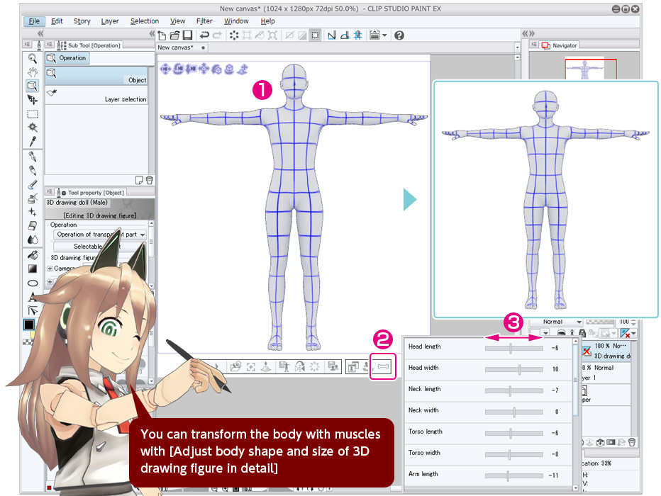 How To Change The Size Of Body Parts 1 7 4 Clipstudio