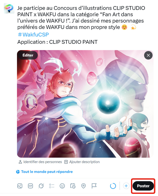 Exemple de participation sur X