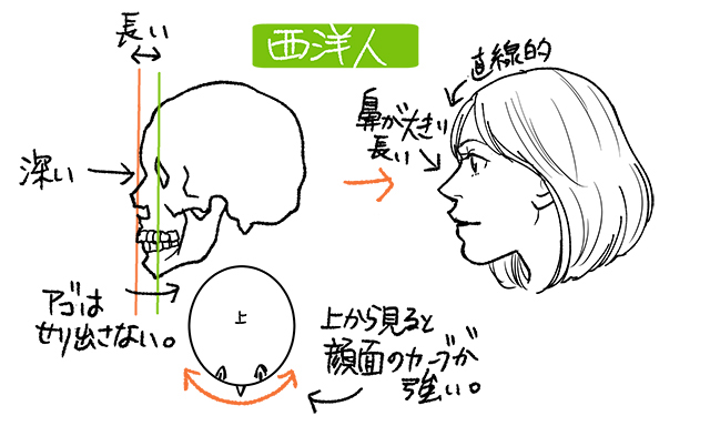 西洋人の鼻の絵