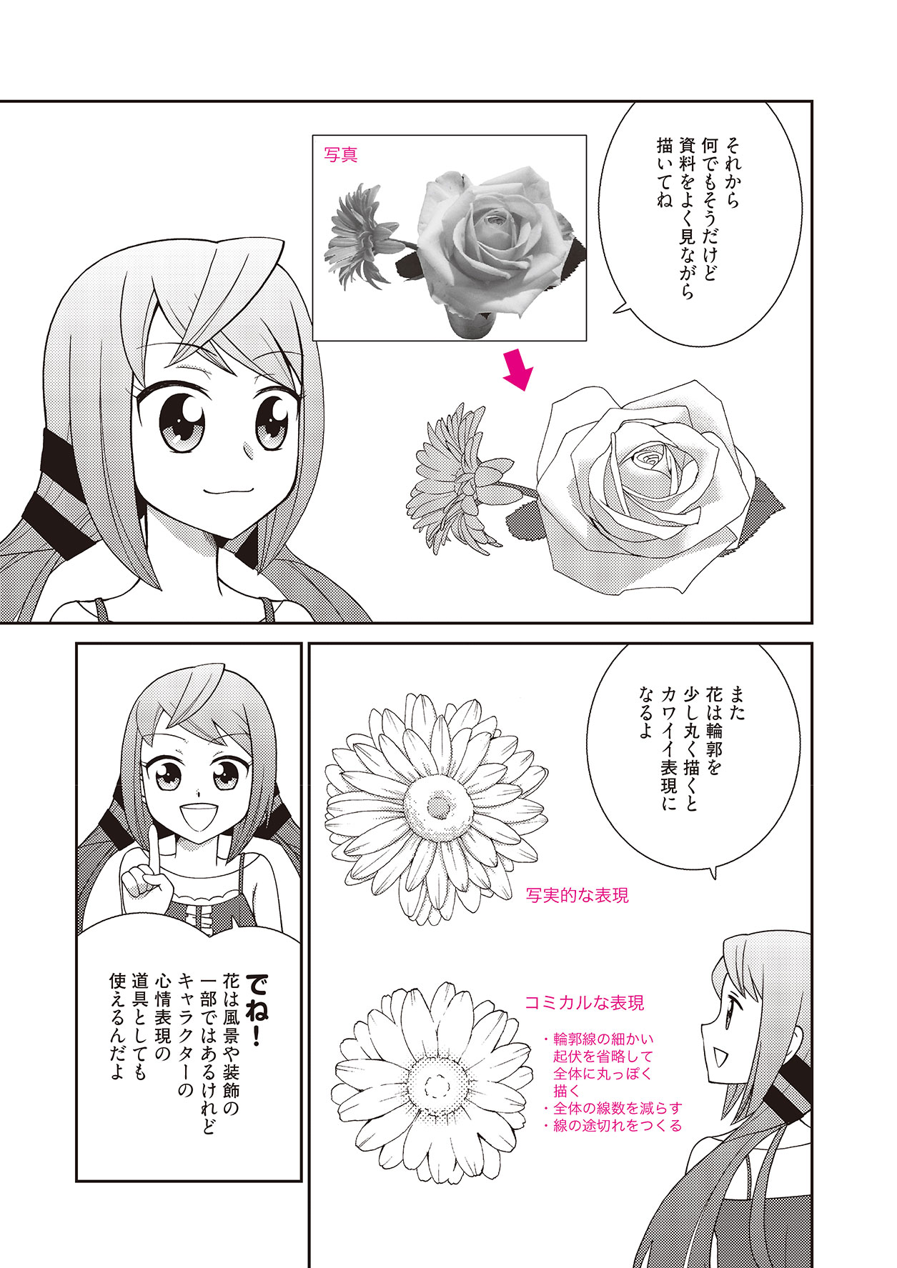 漫画の背景や効果に使える花の描き方 イラスト マンガ描き方ナビ