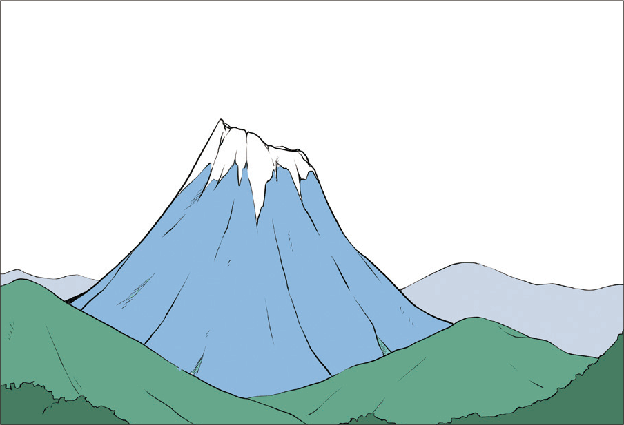 横構図　風景の広さを表現　山のイラスト例