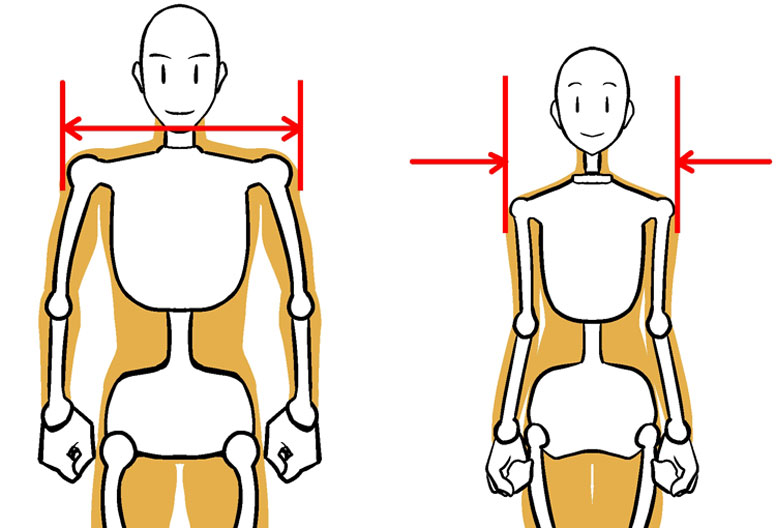 キャラクターの描き分け Step 6 男女の身体 ペンタブ練習 イラスト マンガ描き方ナビ