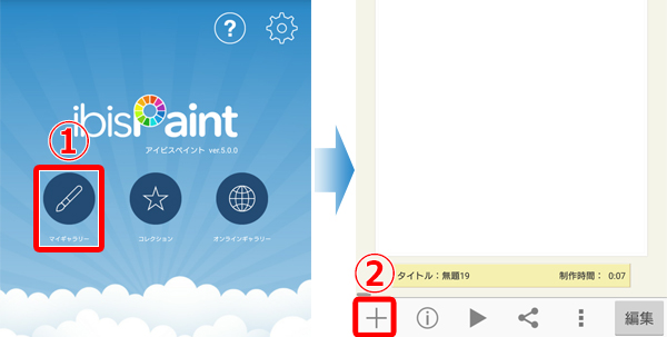 アイビスペイント新しい作品の追加方法