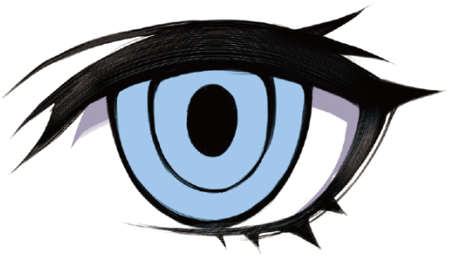女性の目の描き方　白目部分の影入れ　例