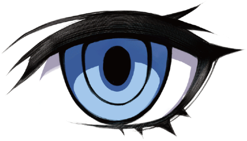 女性の目の描き方　瞳を塗る　例