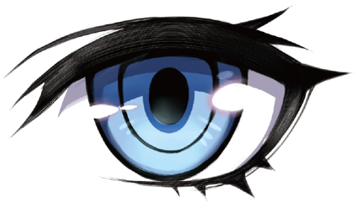 女性の目の描き方　ハイライトを入れる2　例