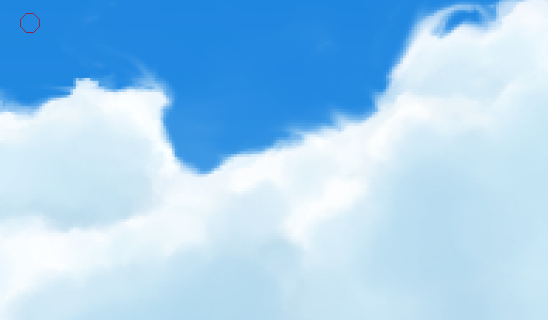 雲の塗り方　［指先］ツールで雲のエッジを描写　例