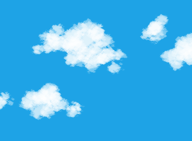 雲の塗り方　ブラシの特性を使用　例