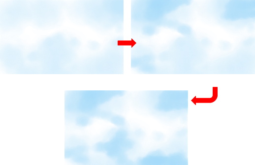 水彩画風の空　［にじみ縁水彩］サブツール使用例