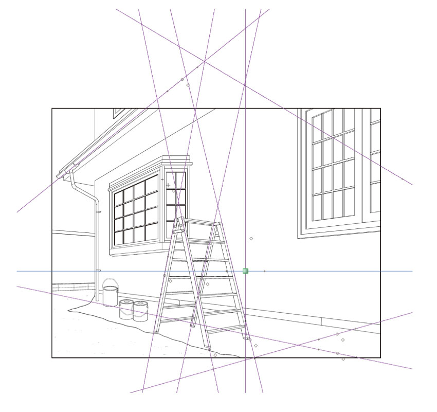 パース講座 マンガの背景 斜め方向の消失点の取り方 イラスト マンガ描き方ナビ