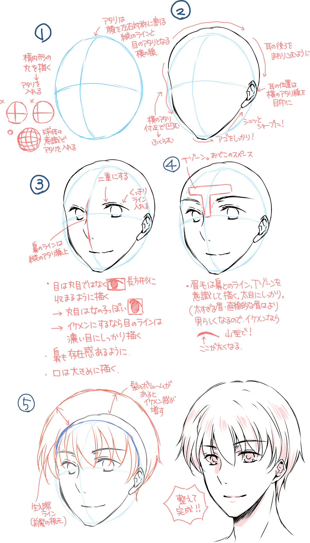 イケメン 理想のイケメンが描ける 顔 体格のポイント キャラクター イラスト マンガ描き方ナビ