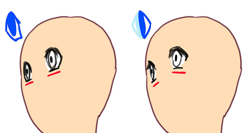 顔の角度　目の描き方のコツ　作例