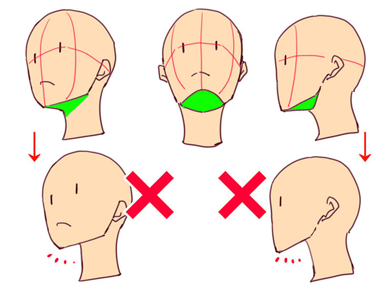 顔の角度　顎の描き方のコツ　