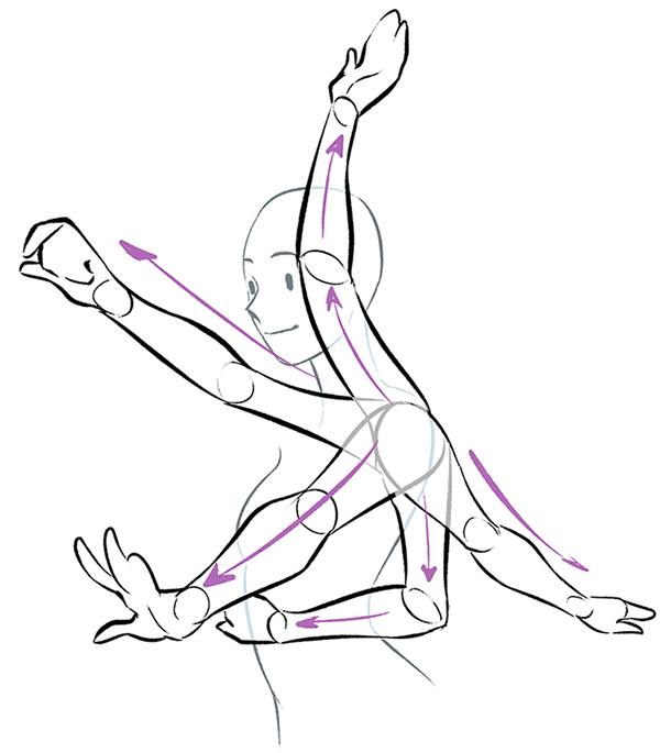 dynamic male body pose, perspective, simple sketch | Stable Diffusion