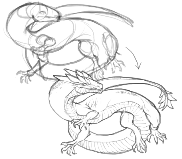 Dragon Drawing – Freelance Fridge- Illustration & Character Development