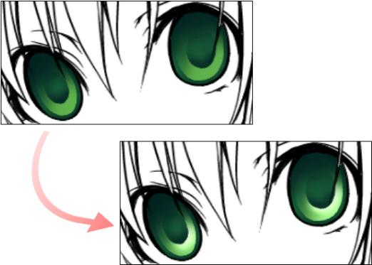 Creating more contrast adds more drama to eyes