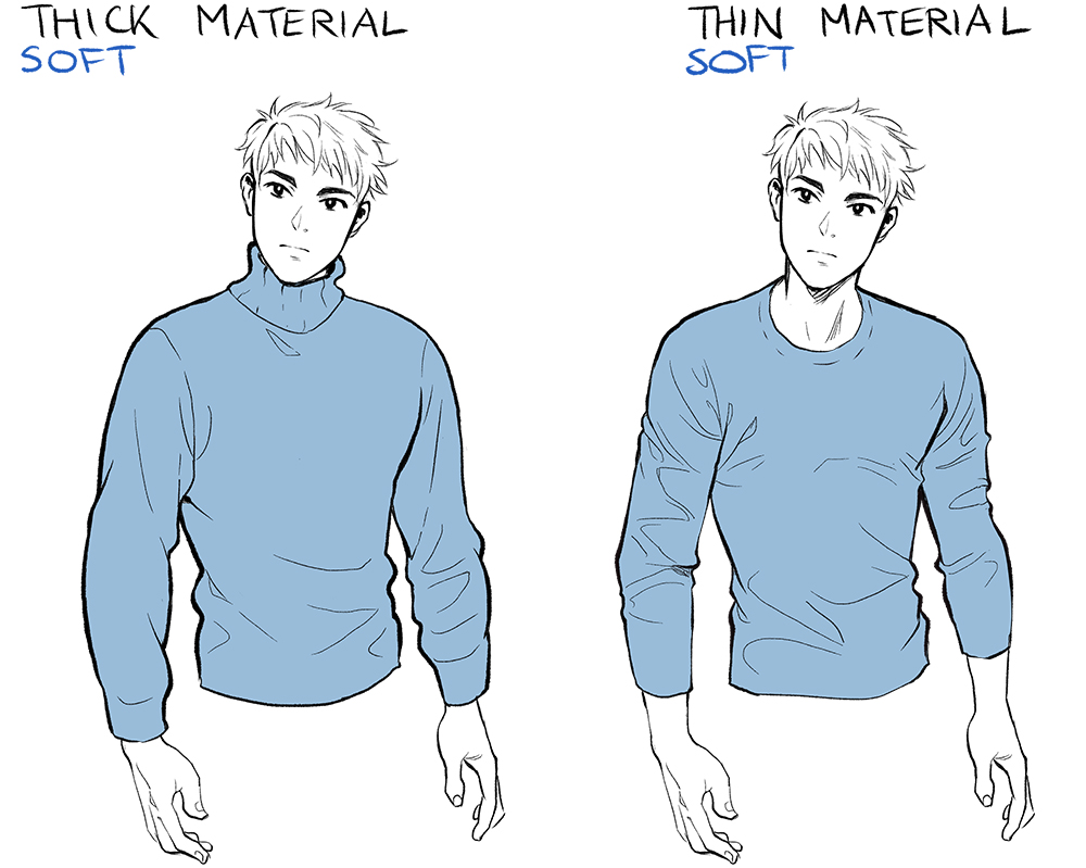 Drawing clothes with a soft material