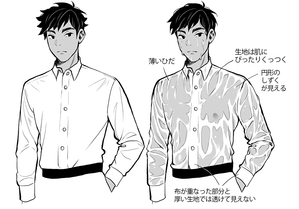 服の素材や構造を意識 服のしわの描き方 イラスト マンガ描き方ナビ