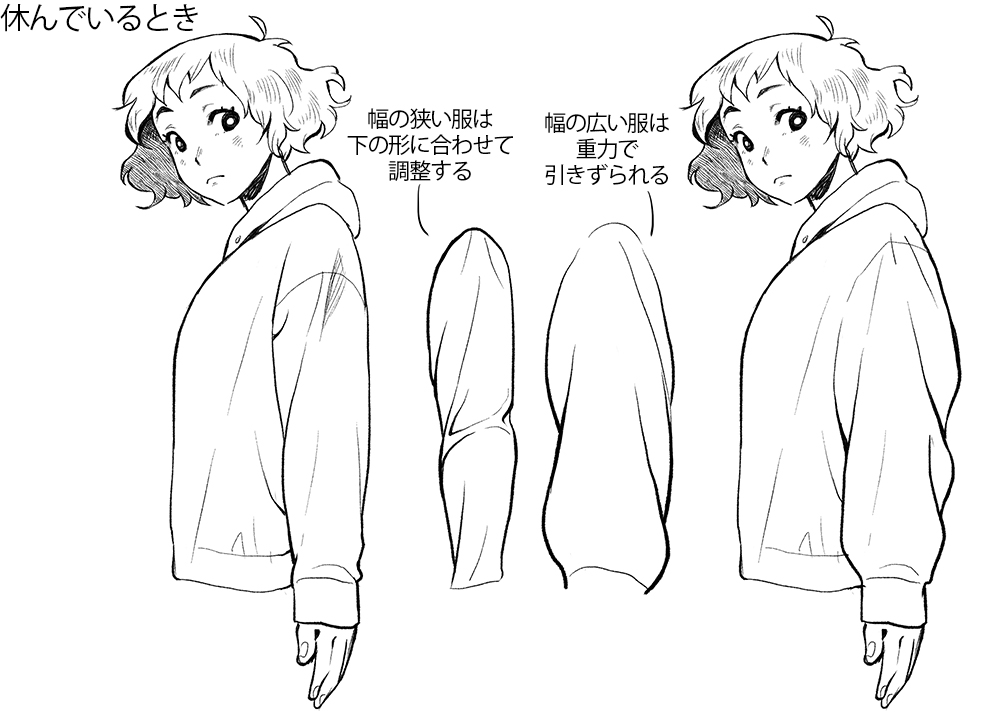 服の素材や構造を意識 服のしわの描き方 イラスト マンガ描き方ナビ