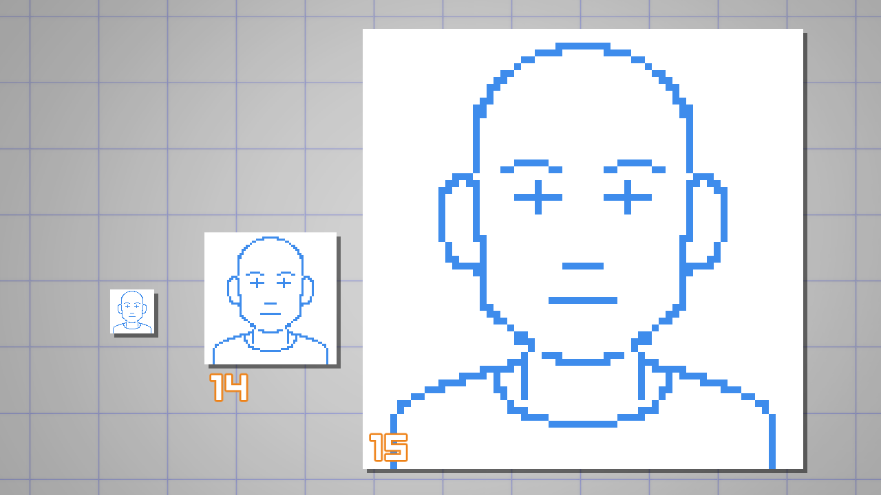 Rough sketch for pixel art sprite portrait