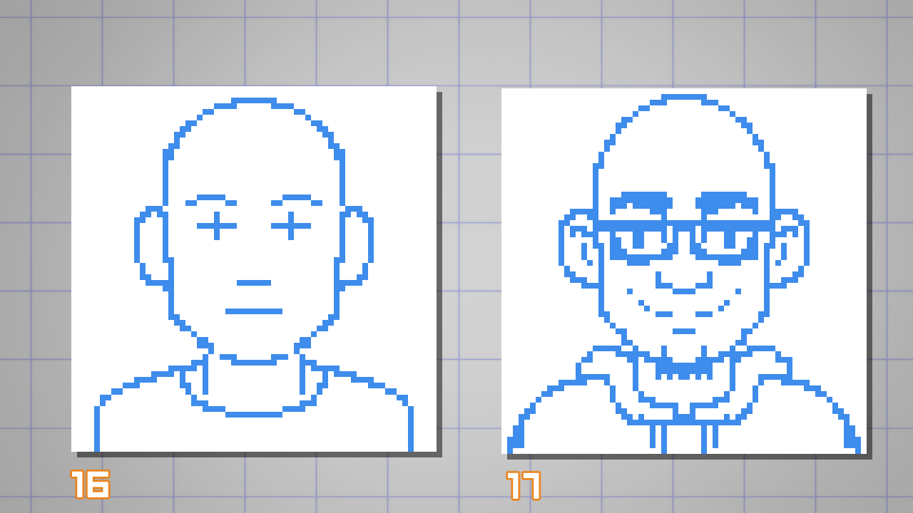 Adding the details to the pixel art character