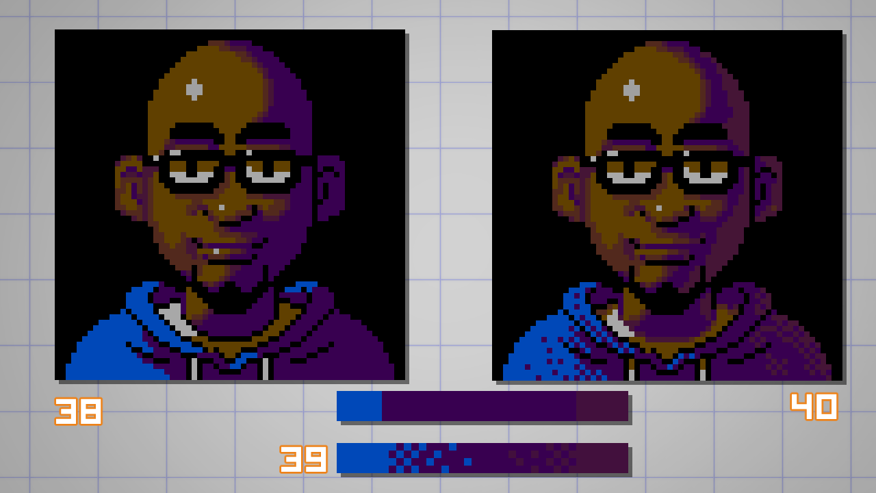 Using dithering to shade the portrait