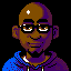 Finished pixel art portrait