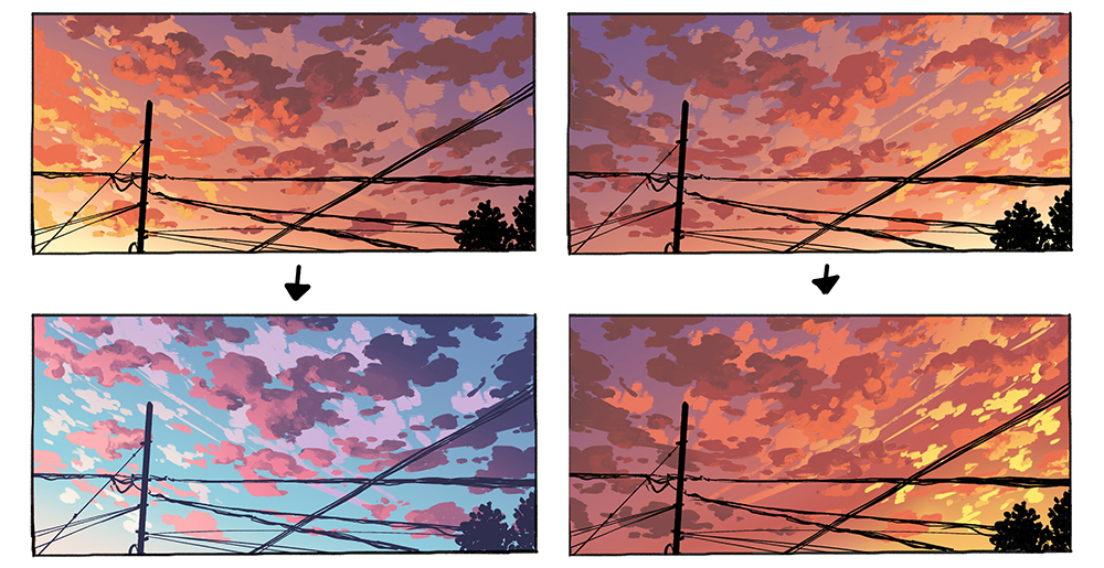 空の描き方 天気や時間帯で変化するさまざまな空を描く イラスト マンガ描き方ナビ