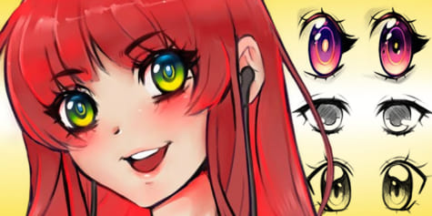 Leuchtende Anime Augen Zeichnen Art Rocket