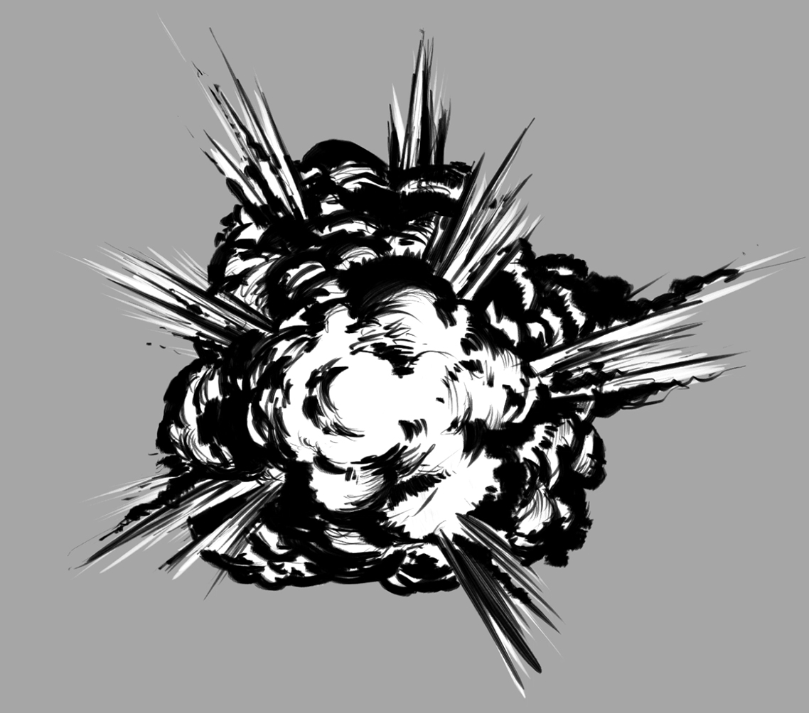 Взрывы рисунок карандашом - 98 фото